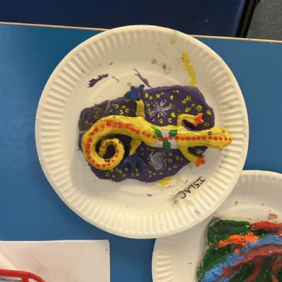 Painted Clay Lizards